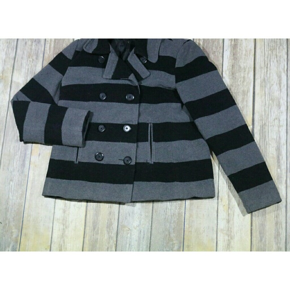 Jack by BB Dakota Wool Jacket Coat Stripes Buttons - Picture 3 of 8